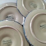 6 oyster plates Henriot Quimper decor 137 hand-painted