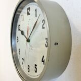 Grey Industrial Factory Wall Clock, 1950s
