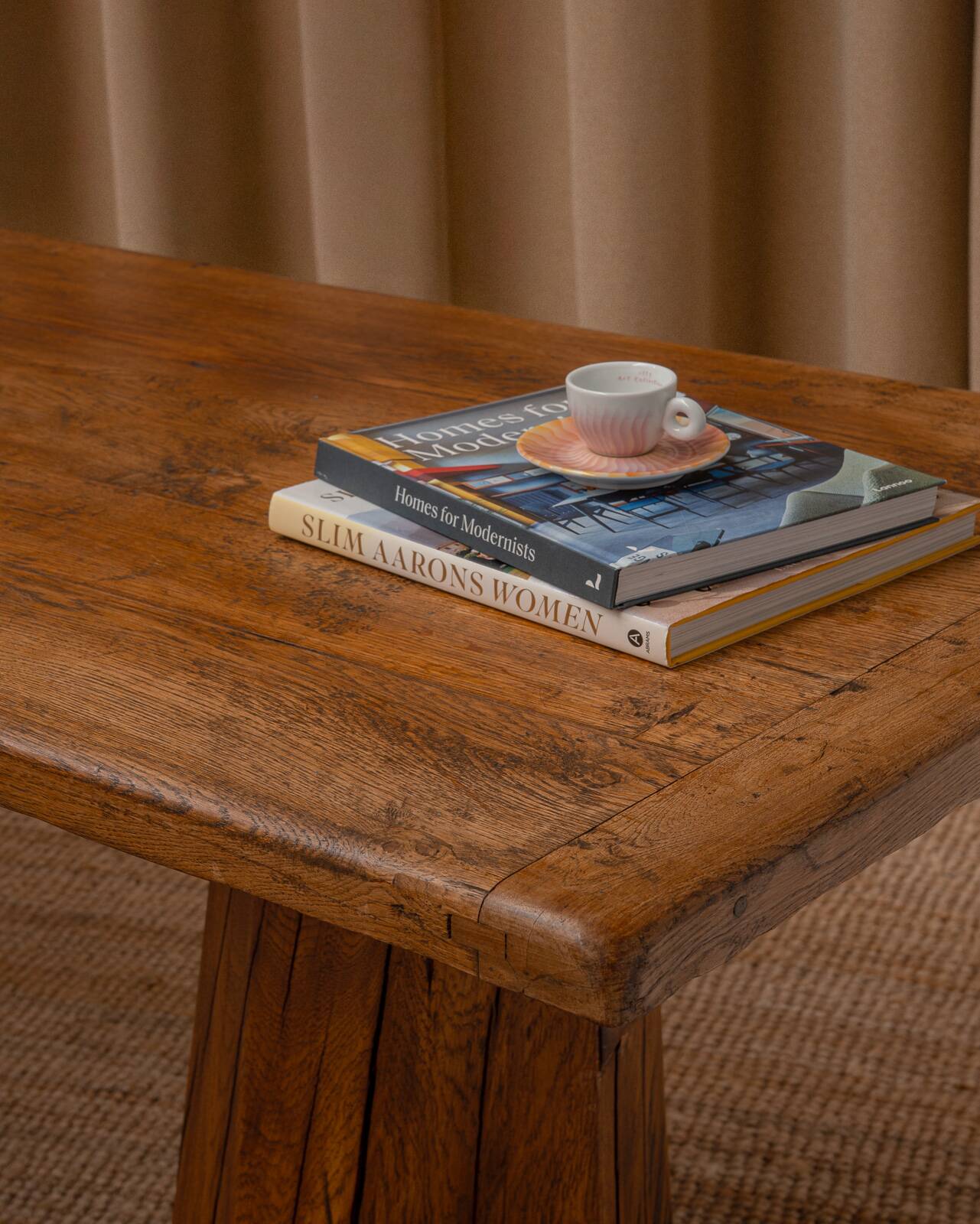 Sculptural Solid Oak Desk