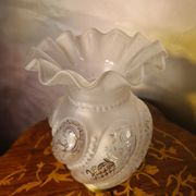 Napoleon III glass tulip for oil lamp, large 16xh23x5.5cm internal diameter.