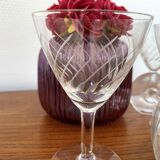 4 white wine glasses in engraved glass 6 cl