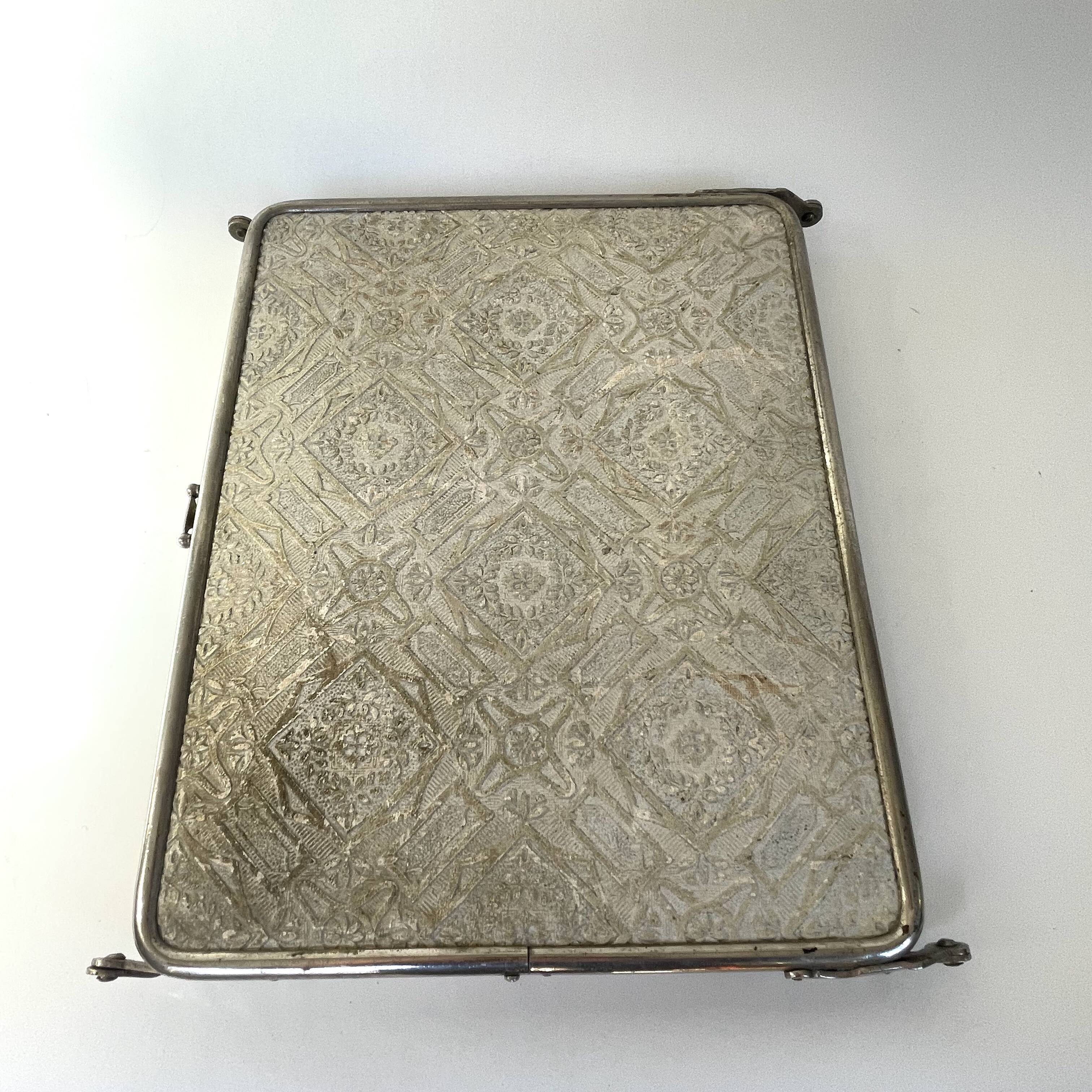 Barber's triptych mirror, beveled ice, vintage 1950