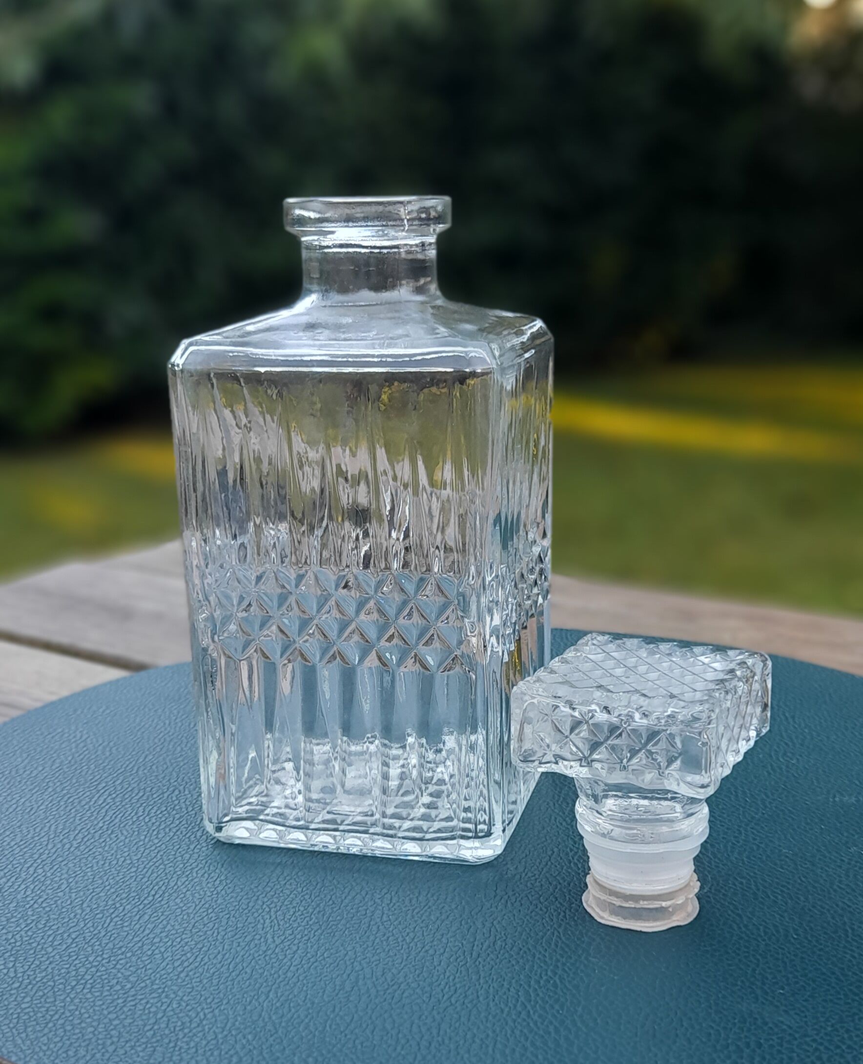 Whisky carafe, chissed glass, circa 1970's