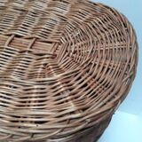 Wicker storage laundry basket and lid