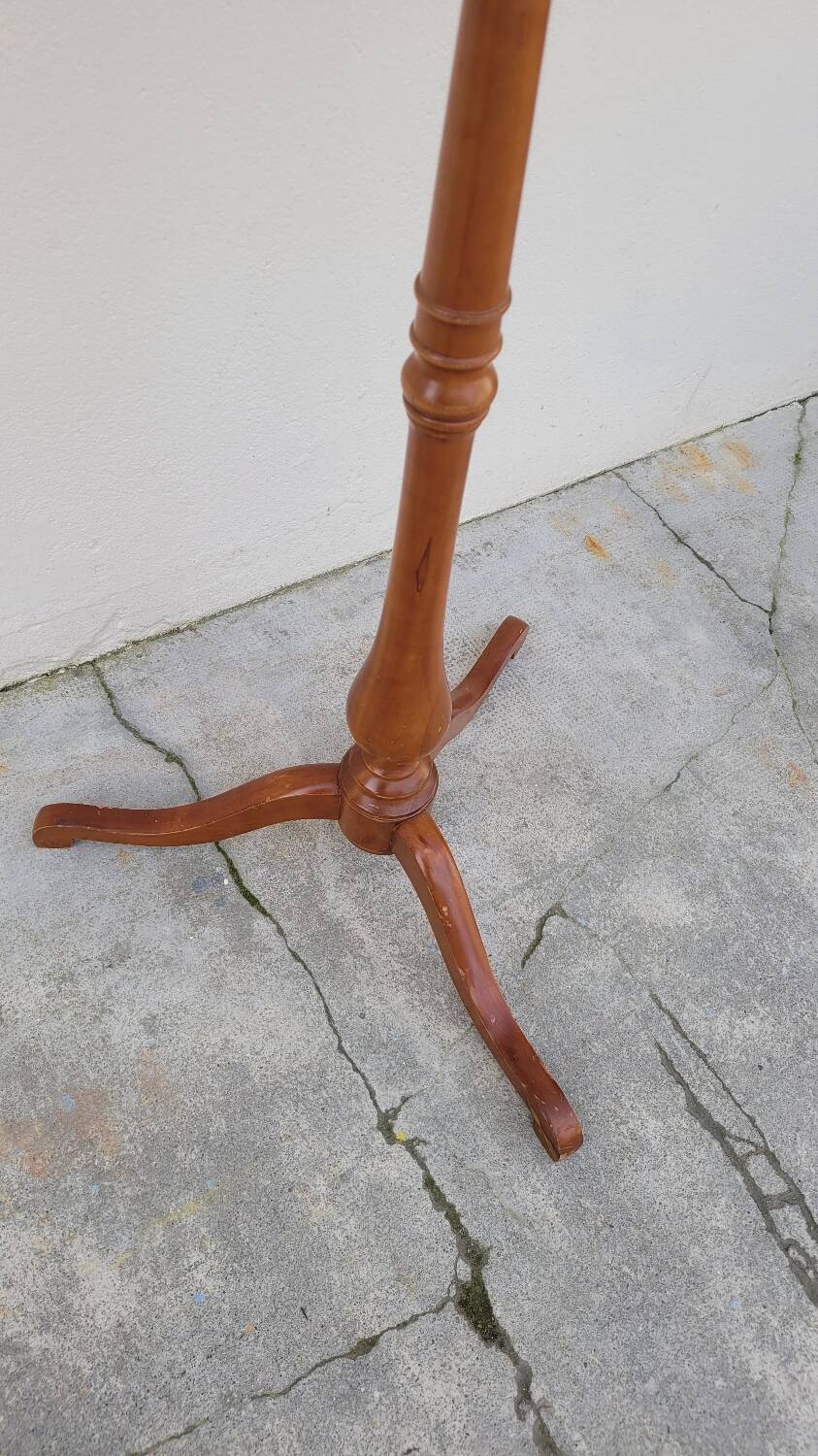 Tripod base psyché barber mirror in cherry wood with a system