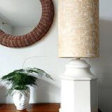 Large art deco lamp in cracked ceramic