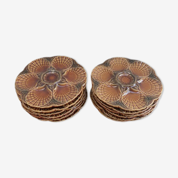 Shell plates Sarreguemines slurry