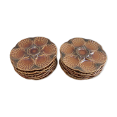 Assiettes à coquillages Sarreguemines barbotine
