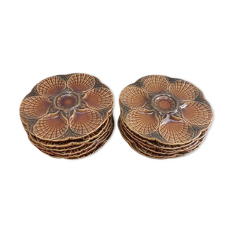 Sarreguemines barbotine shellfish plates
