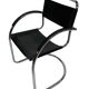 Set of 4 bauhaus cantilever chairs black leather and chrome design