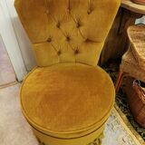 Pair of vintage ocher toad armchairs