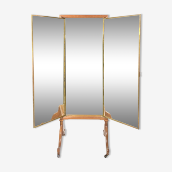 Miroir Brot triptyque sur pied roulettes - 174x63cm