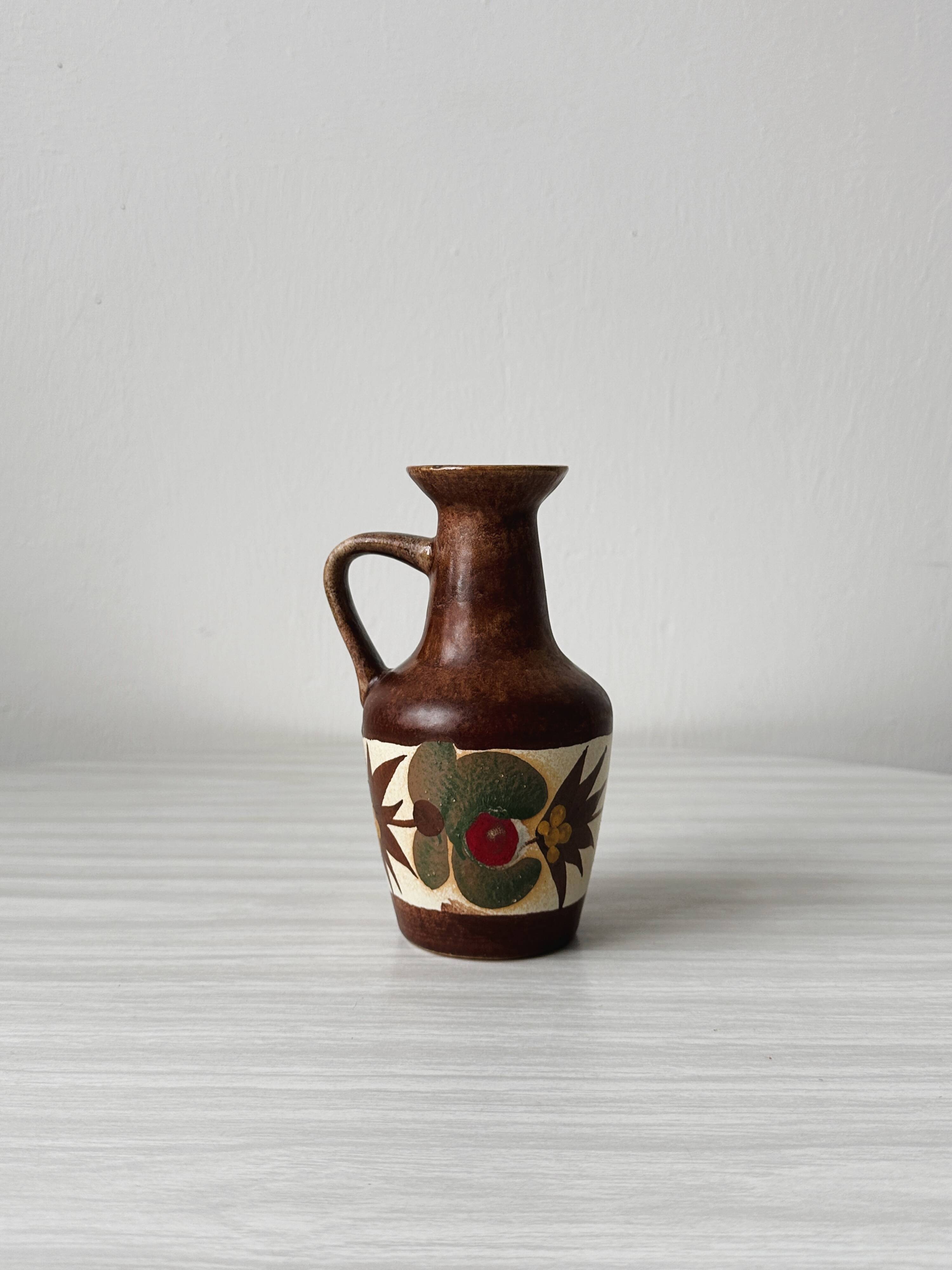 West German style ceramic pitcher vase 50/60's