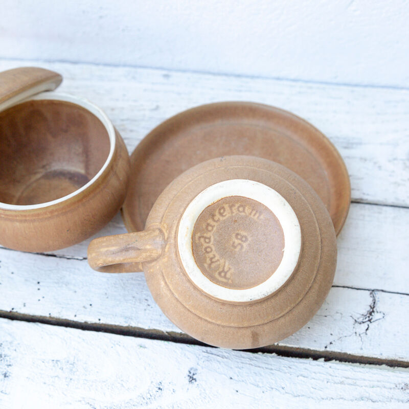 Tea cup, saucer and sugar pot Rhodaceram