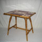 Bamboo-rattan coffee table from the 50s