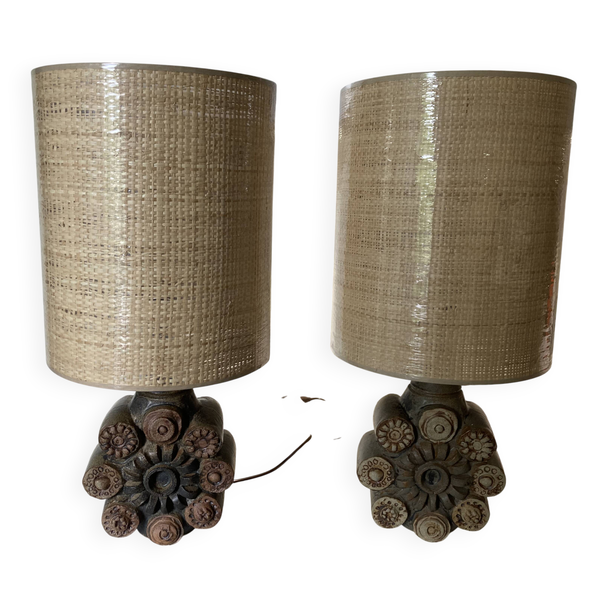 Pair of Bernard Rooke lamps, 1970