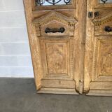Old double front door in solid oak