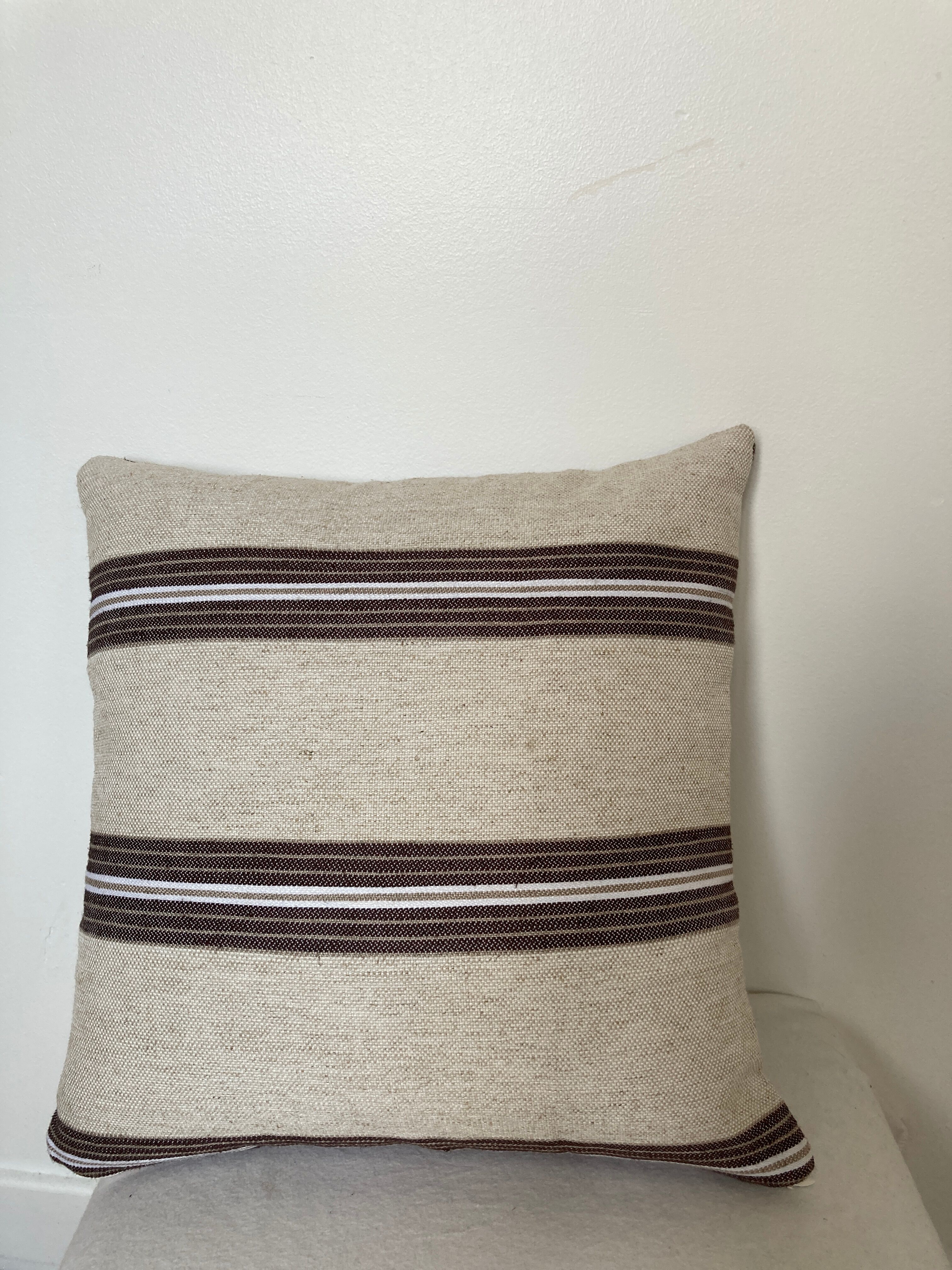 Beige linen cushion