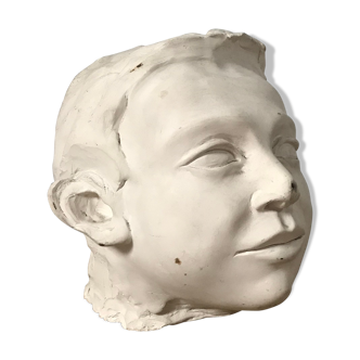 Statue visage platre