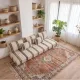 Set of striped Moroccan floor cushions handwoven.