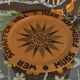 Decorative Hand-carved Wooden Plate with Pyrography, Germany 1960s