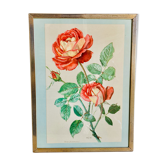 Botanical flower plank framed brass