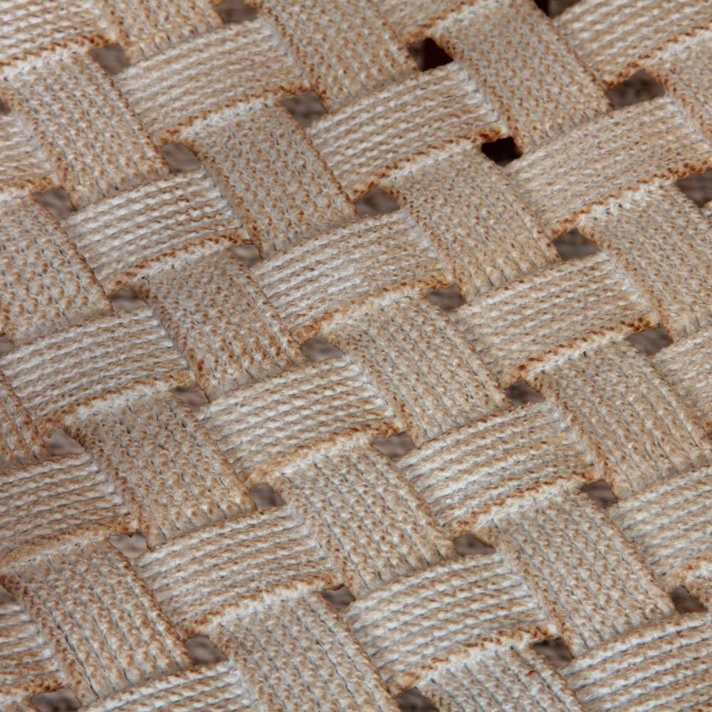 Armchair in solid oak and rope, 20th-century work.