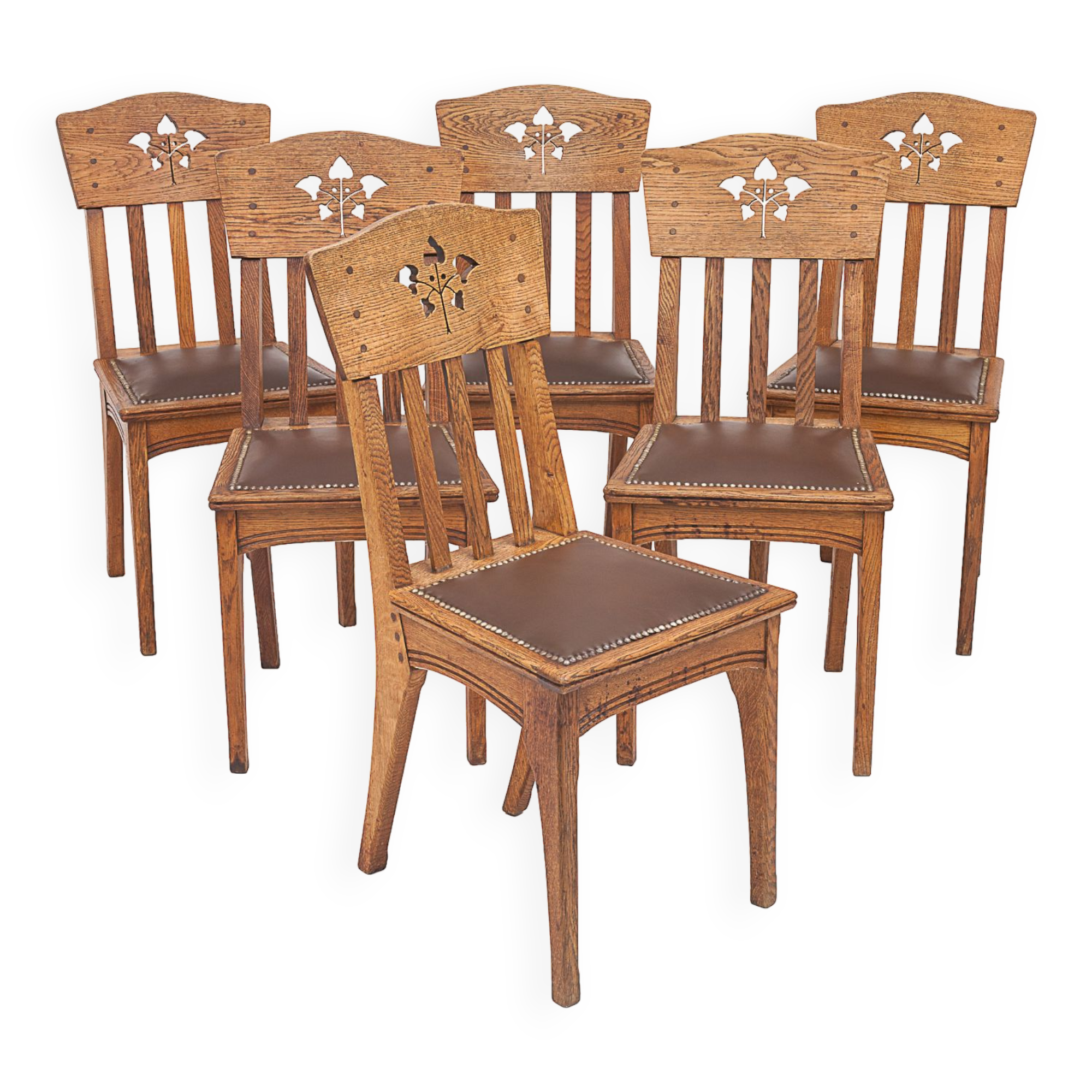 Set de 6 chaises Art Nouveau par Léon Jallot