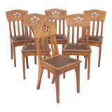 Set of 6 Art Nouveau chairs by Léon Jallot