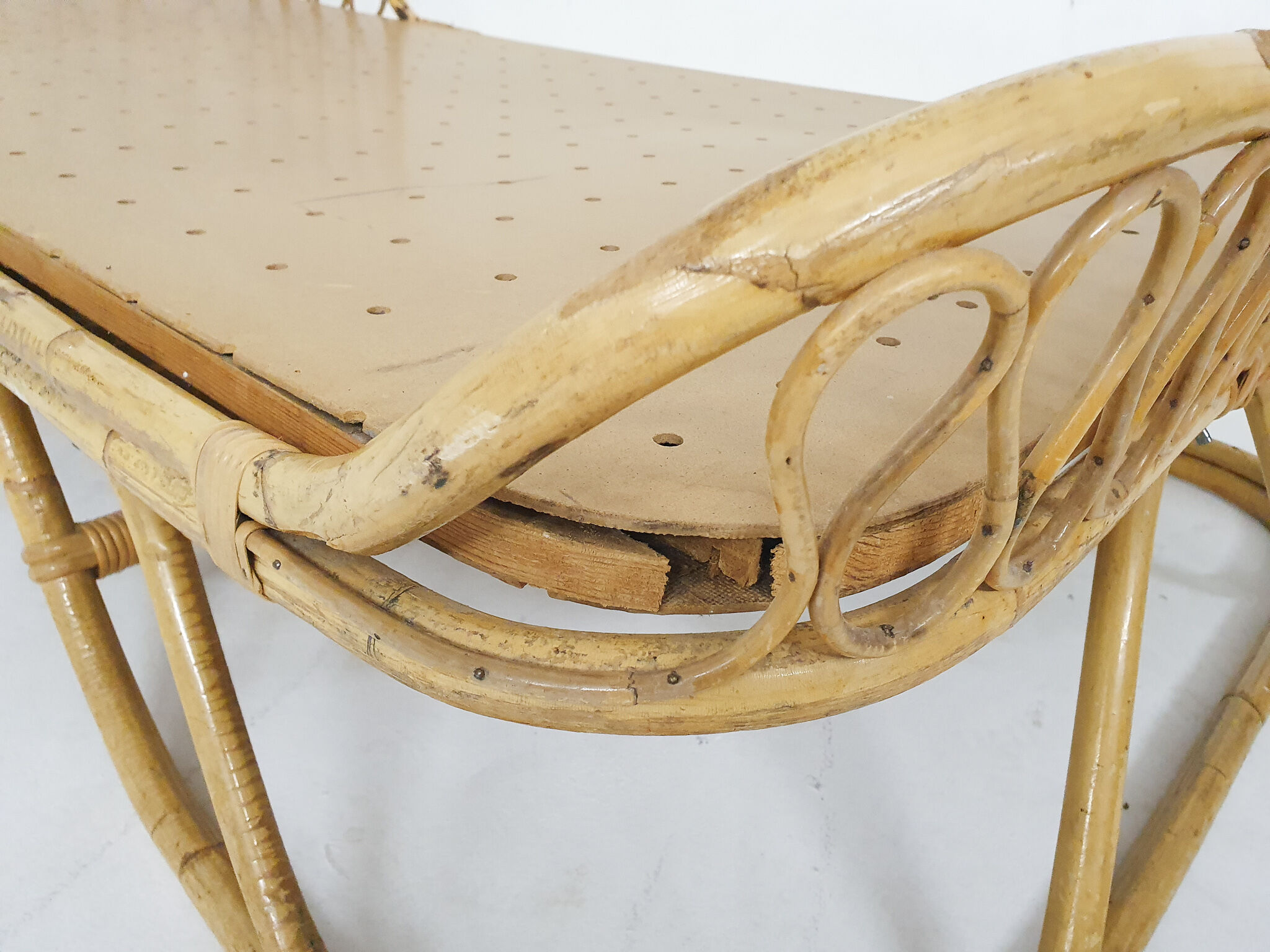 Vintage rattan daybed, The Netherlands 1960's