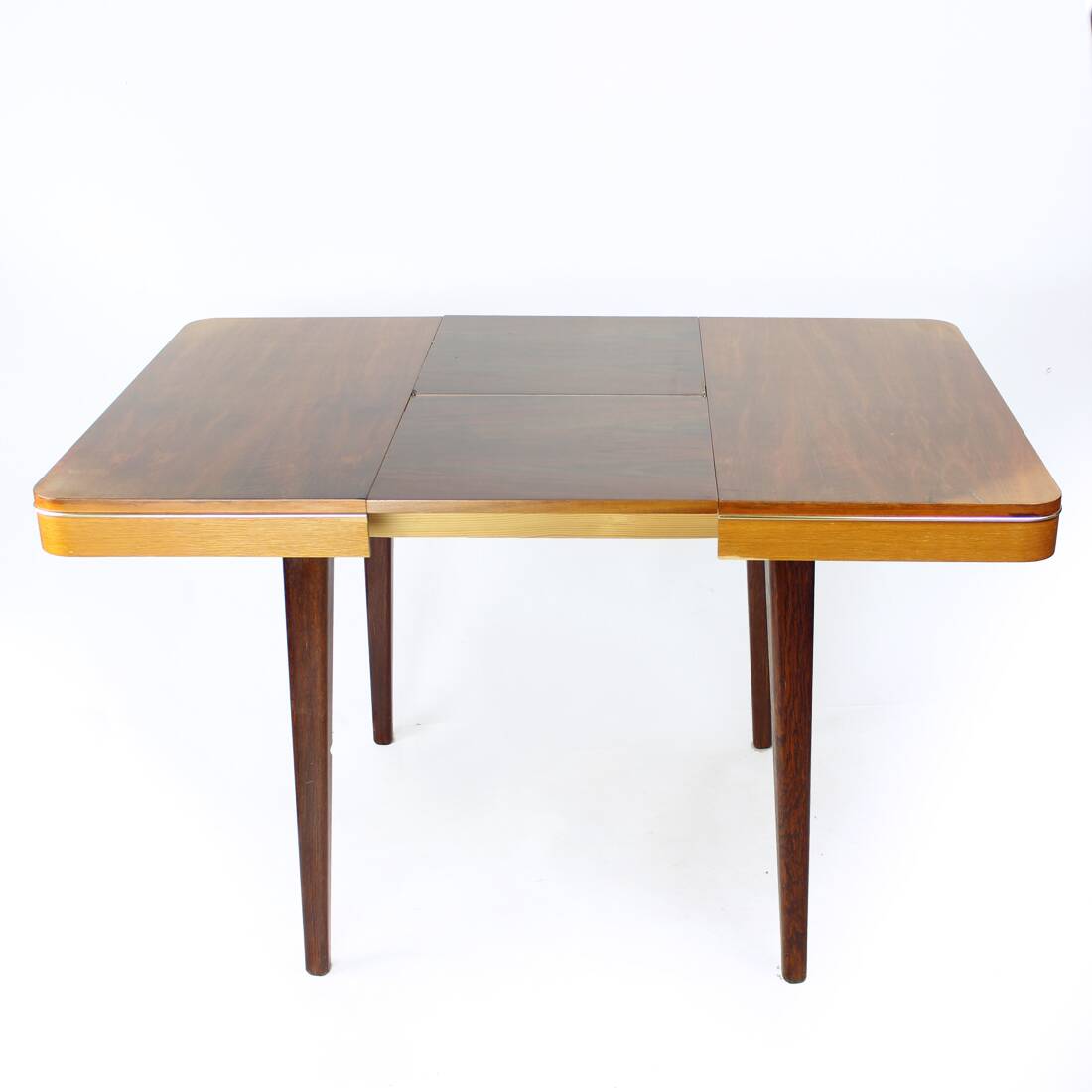 Extendable Square Dining Table In Walnut By Jitona, Czechoslovakia 1968
