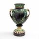 Large 19th century French Majolica Renaissance Palissy Vase with Mistletoe