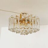 Gilded ice glass ceiling chandelier by J.T. Kalmar