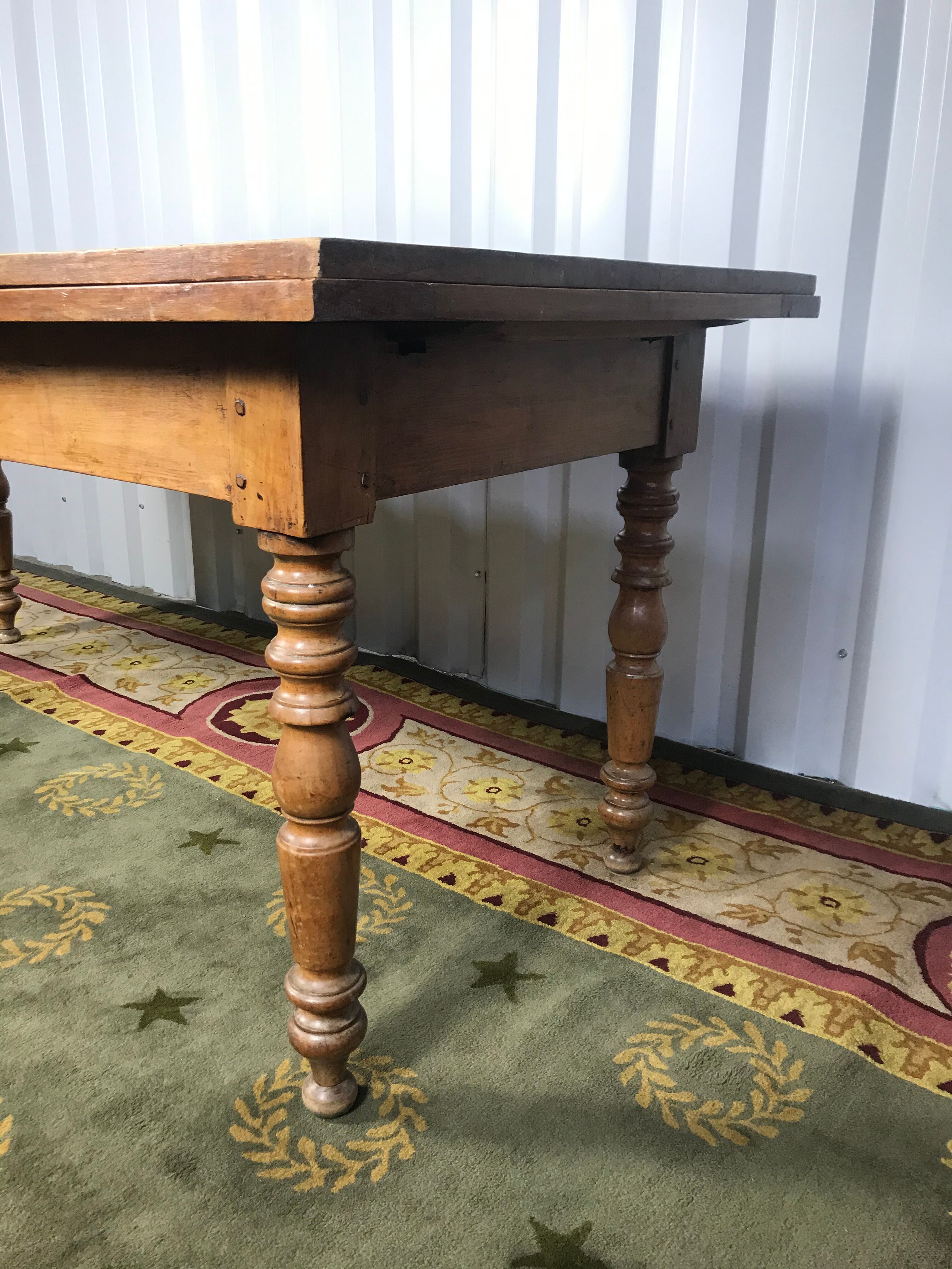 Farm table with built-in extensions 336 cm