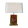 Lampe de table en laiton, plaque de bois laqué et doré chine vers 1980