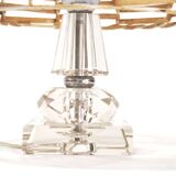 Crystal base lamp and rattan lampshade