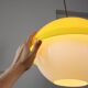 Space-age Yellow Plexiglas Pendant Lamp, 70s