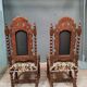 Pair of twisted oak chairs