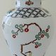Baluster vase covered in porcelain by Coquet house in Limoges and decorated in Chantilly
