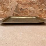 Antique Oriental Serving Tray Brass Chiseled Decor Vintage Kitchen