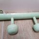Patère en bois, 5 têtes, vert d'eau