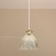 Large suspension in holophane pleated glass prismatic old lampshade