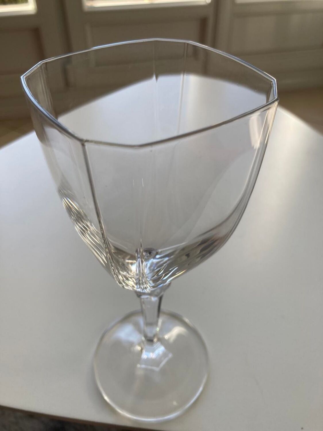 6 crystal wine glasses