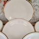 Lot de 9 assiettes creuses Villeroy et Boch beiges liseré doré