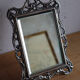 Small antique table mirror in Louis XVI style, silver-plated metal.