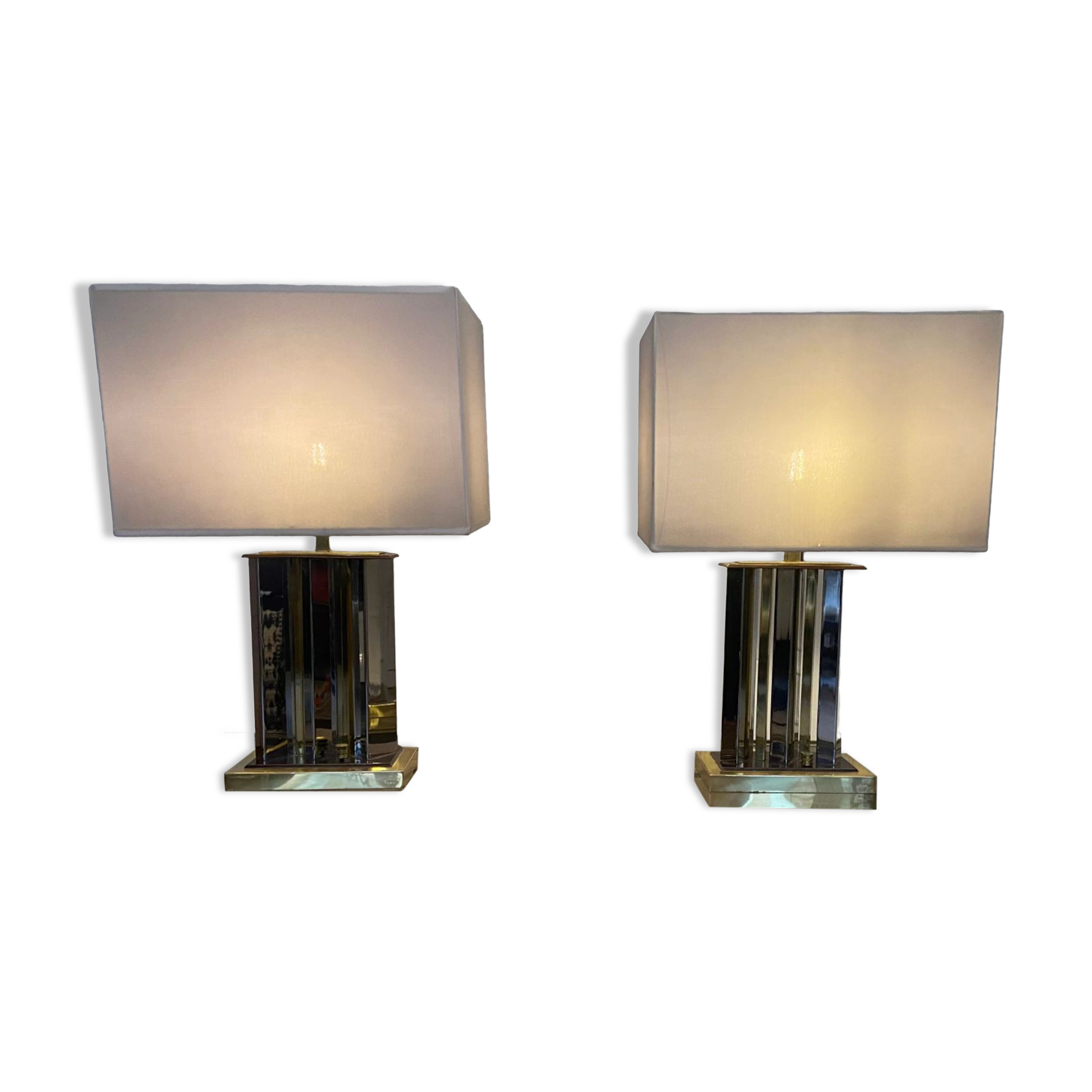 Pair of Romeo Rega lamps, signed
