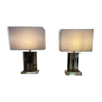 Pair of Romeo Rega lamps, signed