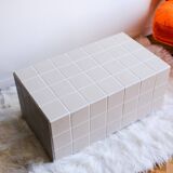 Ceramic coffee table-rectangular-tiles-white-matt white-Tile table