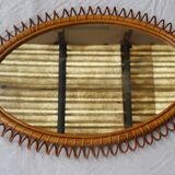 Italian rattan mirror 60's