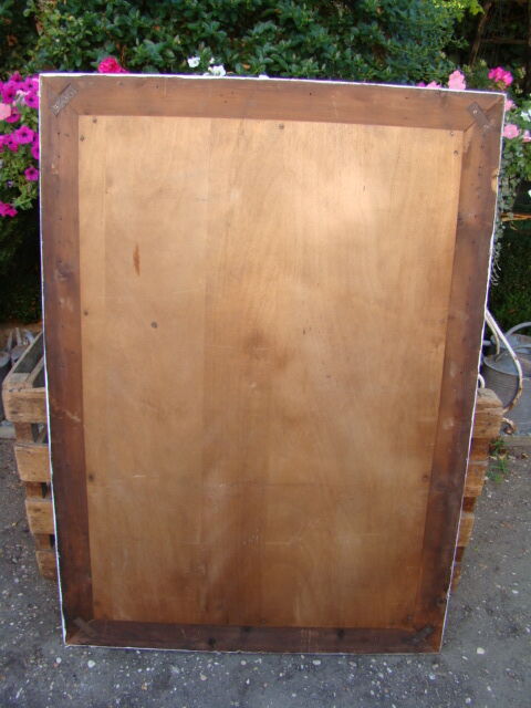 Large old bevelled mirror - 119 x 85cm